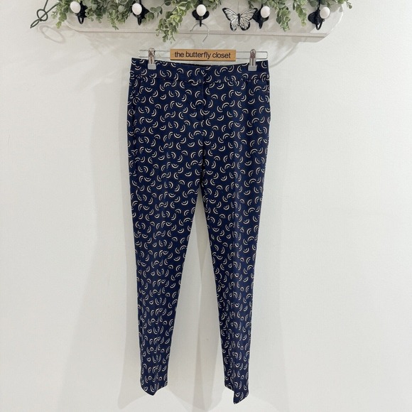 Boden Geometric Half Rainbow Navy Chino Pants Size 6 - Picture 2 of 5